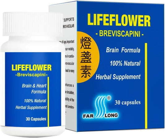 Natural Youthful Brain Supplement, Supports Cerebrovascular System, Enhances Memory, 30 Capsules