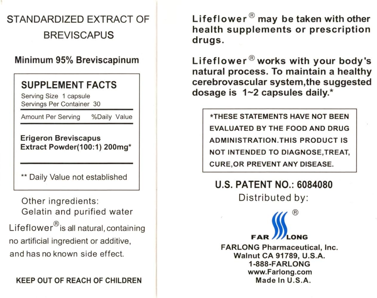 Natural Youthful Brain Supplement, Supports Cerebrovascular System, Enhances Memory, 30 Capsules