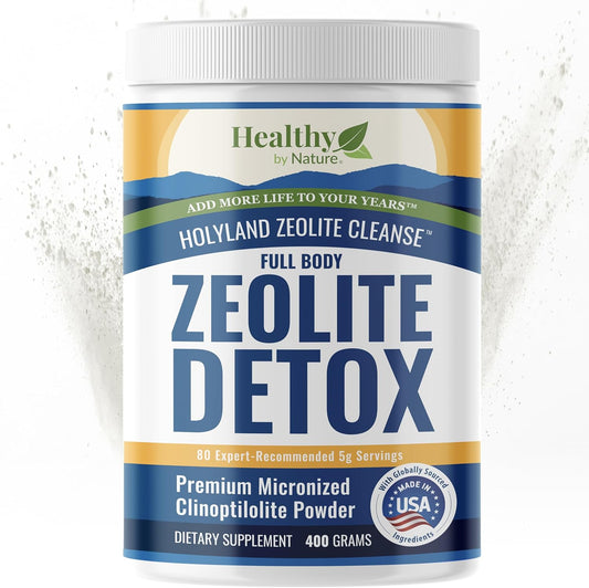 Natural Zeolite Detox Powder Cleanse (400g) - Activated Clinoptilolite for Energy, Focus, pH Balance, Immunity, Gut Health - HolyLand Zeolite