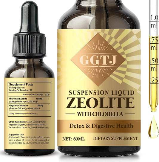 Natural Zeolite Liquid Drops for Kids & Adults - 2 oz (60 Servings) - Promotes Digestive Health, Immune Support & Body Cleanse