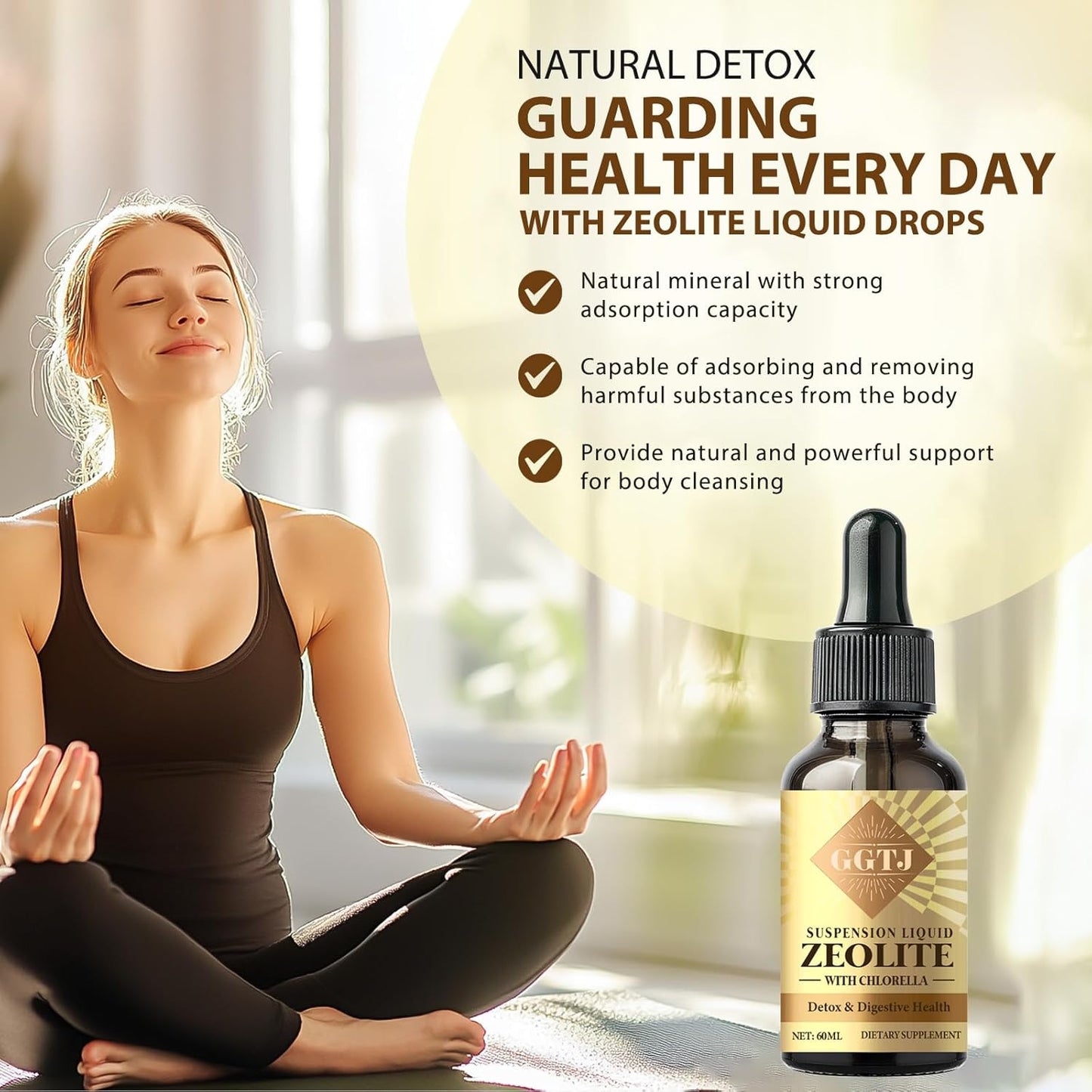 Natural Zeolite Liquid Drops for Kids & Adults - 2 oz (60 Servings) - Promotes Digestive Health, Immune Support & Body Cleanse