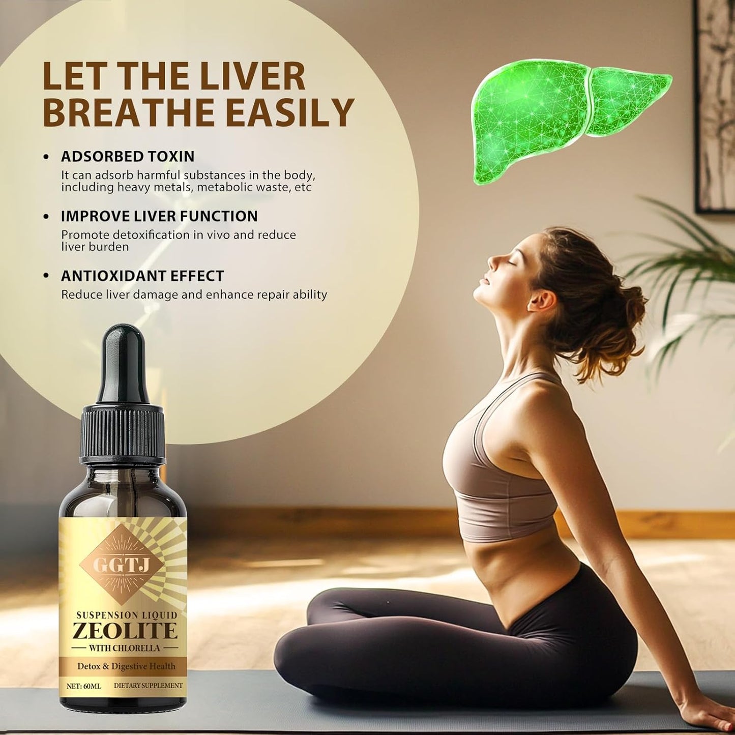 Natural Zeolite Liquid Drops for Kids & Adults - 2 oz (60 Servings) - Promotes Digestive Health, Immune Support & Body Cleanse
