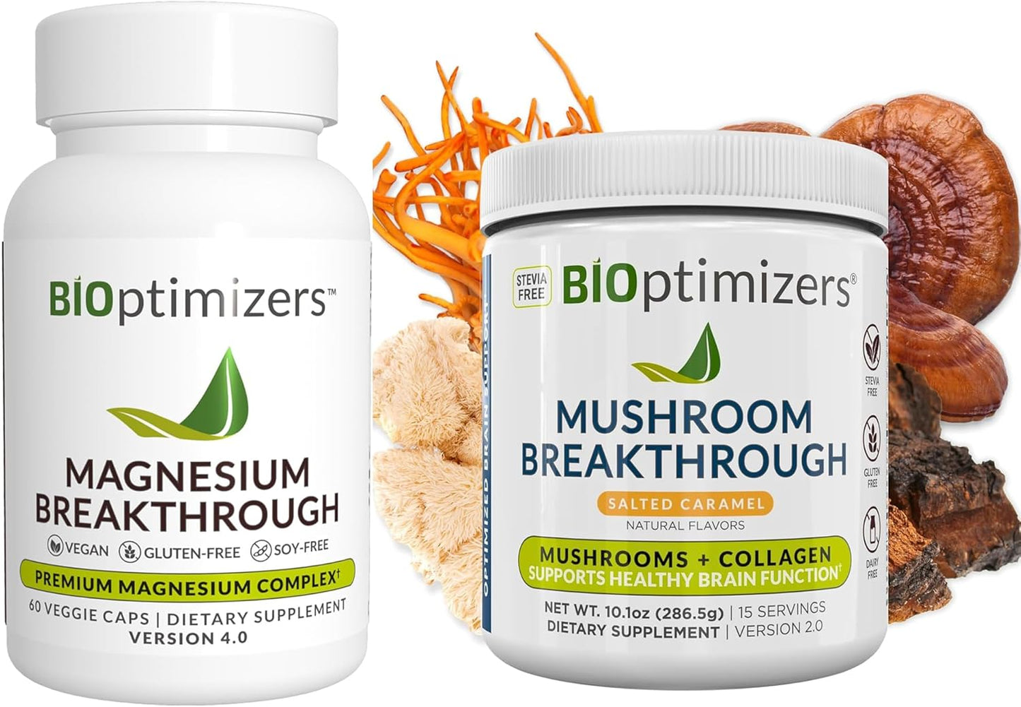 Naturally Boost Sleep and Brain Function with BiOptimizers Magnesium and Mushroom Bundle