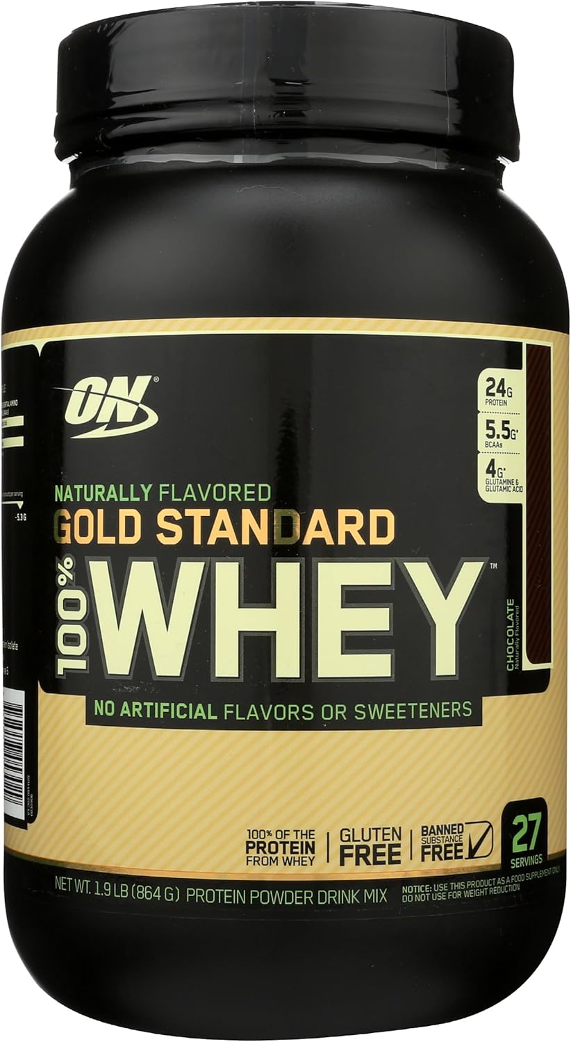 Naturally Flavored Chocolate Whey Protein Powder - Optimum Nutrition Gold Standard, 1.9 lb