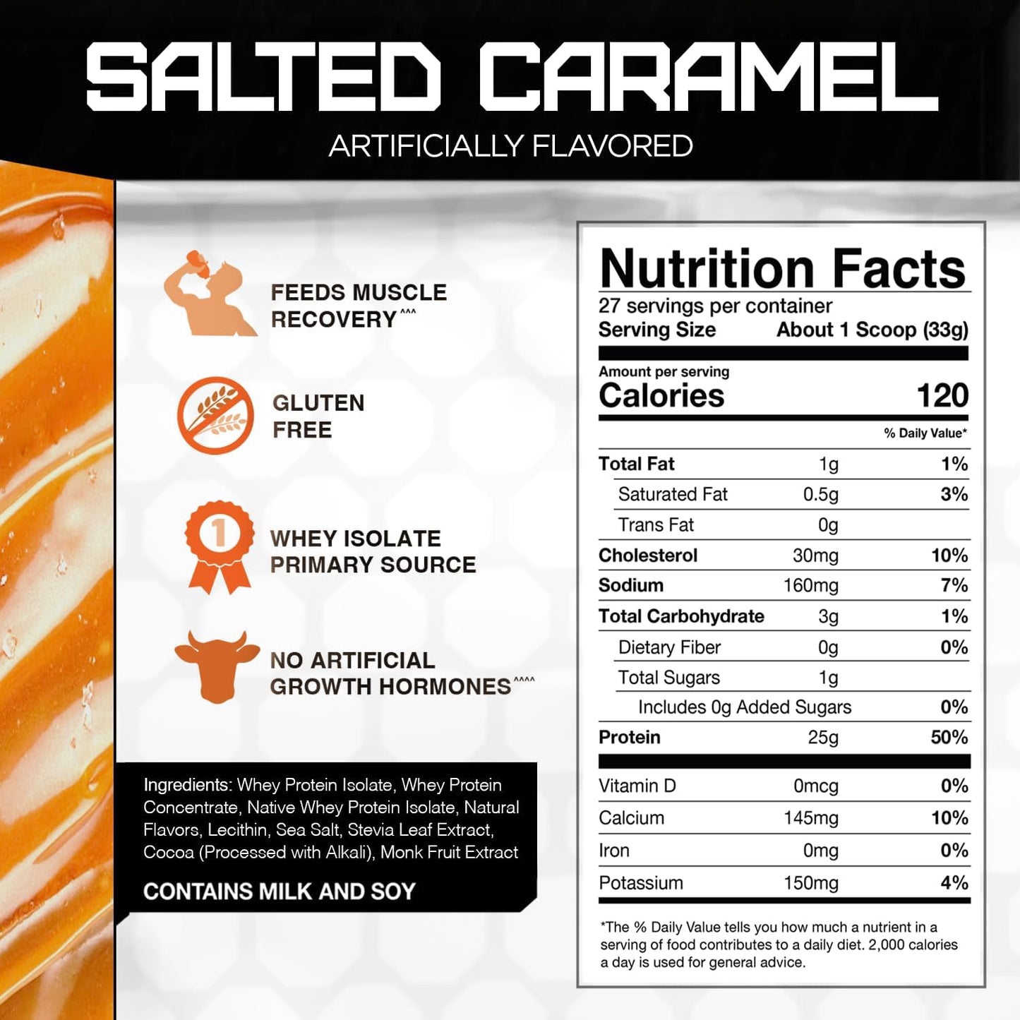 Naturally Flavored Rival Whey Protein Powder - Salted Caramel 2lb by RIVAL NUTRITION