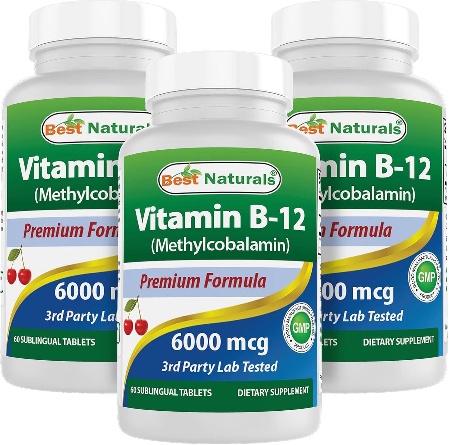 Naturally Sourced Vitamin B12 Methylcobalamin 6000mcg Sublingual Tablets - Pack of 180 Tablets