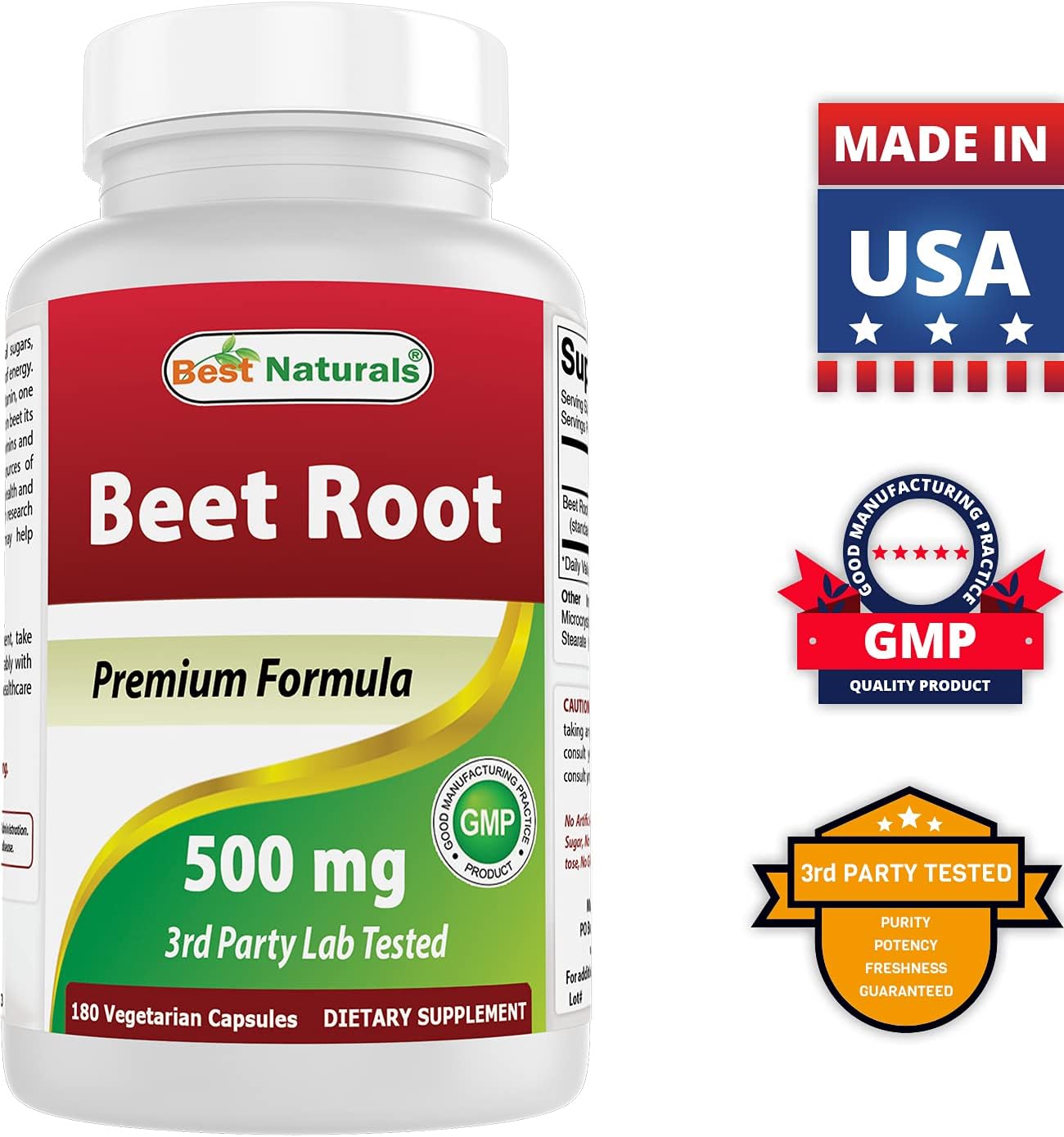 Naturals Beet Root Powder and Ashwagandha Extract 500 Mg - Top Quality Supplement for Energy and Immune Support