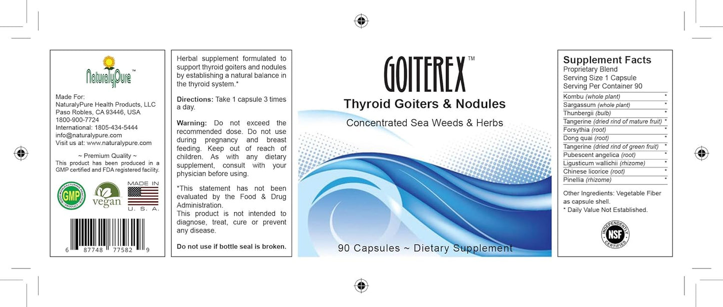 NaturalyPure GoiterX - Potent Natural Remedy for Goiters & Nodules, Maintains Thyroid System Balance