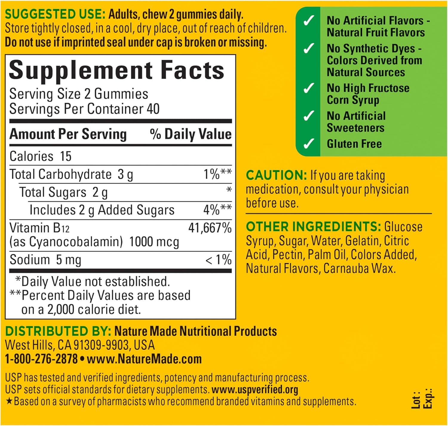 Nature Made Energy B12 Gummies - 1000 mcg, 80 Count (40 Day Supply) - Pack of 2 - Dietary Supplement for Energy Metabolism