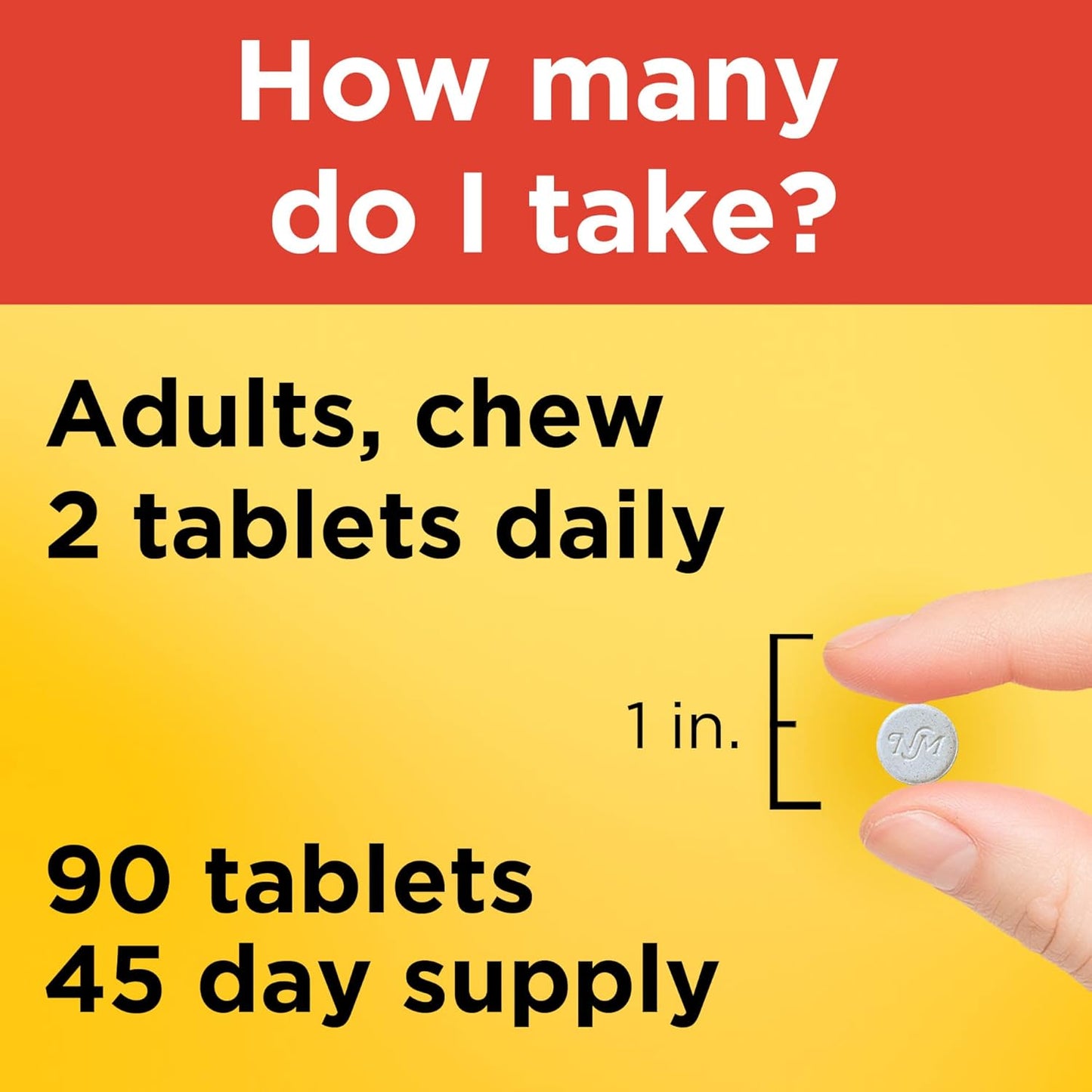 Nature Made Extra Strength Chewable Vitamin C 1000 mg Tablets for Immune Support - 90 Tablets x 2 Pack, 45 Day Supply