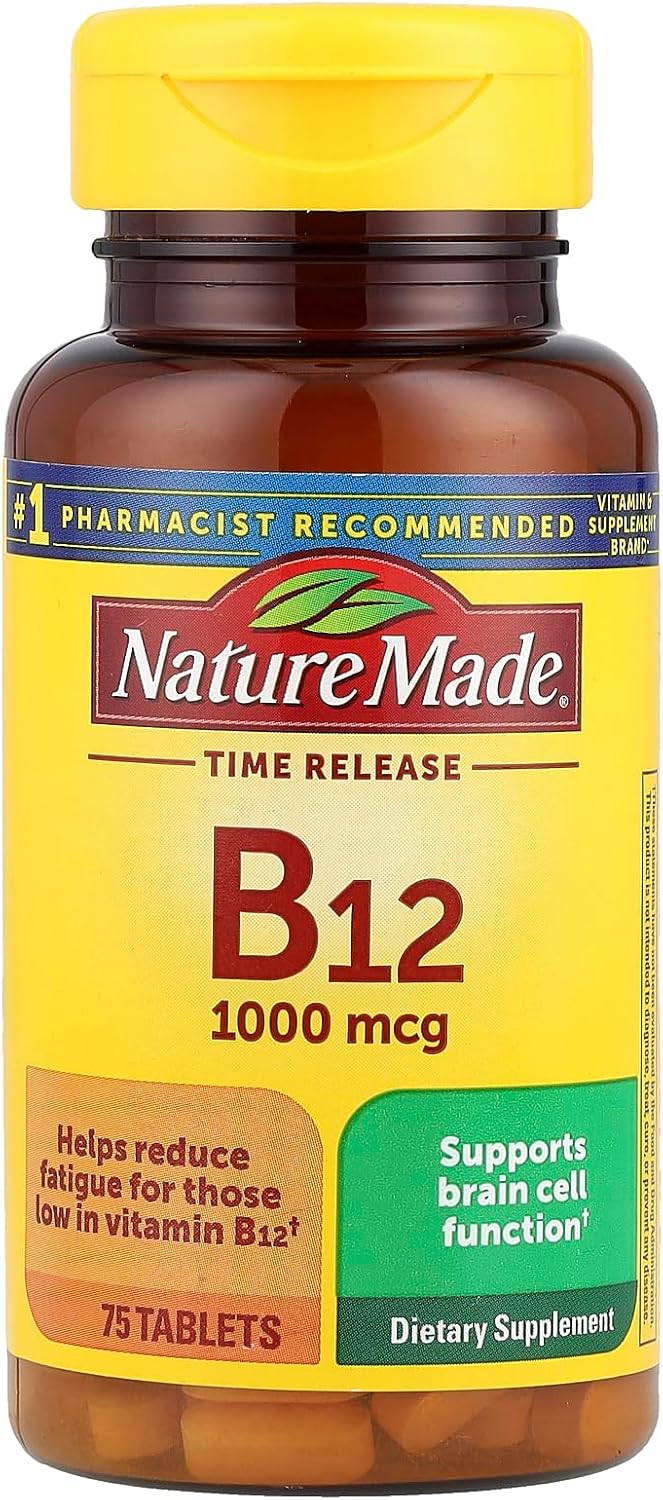 Nature Made Vitamin B-12 1000 mcg Tablets, 75 Count Bottle
