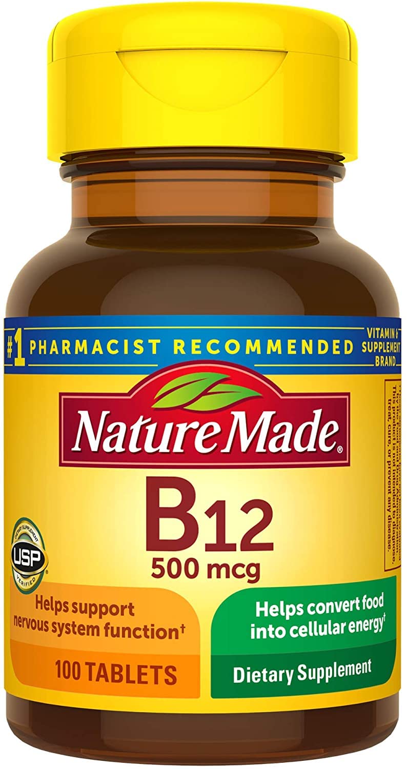 Nature Made Vitamin B-12 500 mcg Tablets 200 Count (2 Pack)