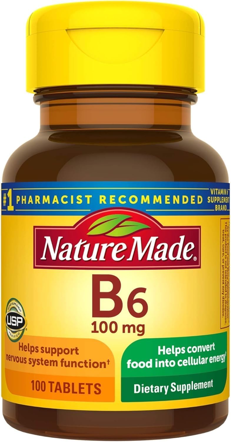 Nature Made Vitamin B6 100mg Tablets - 100 Count
