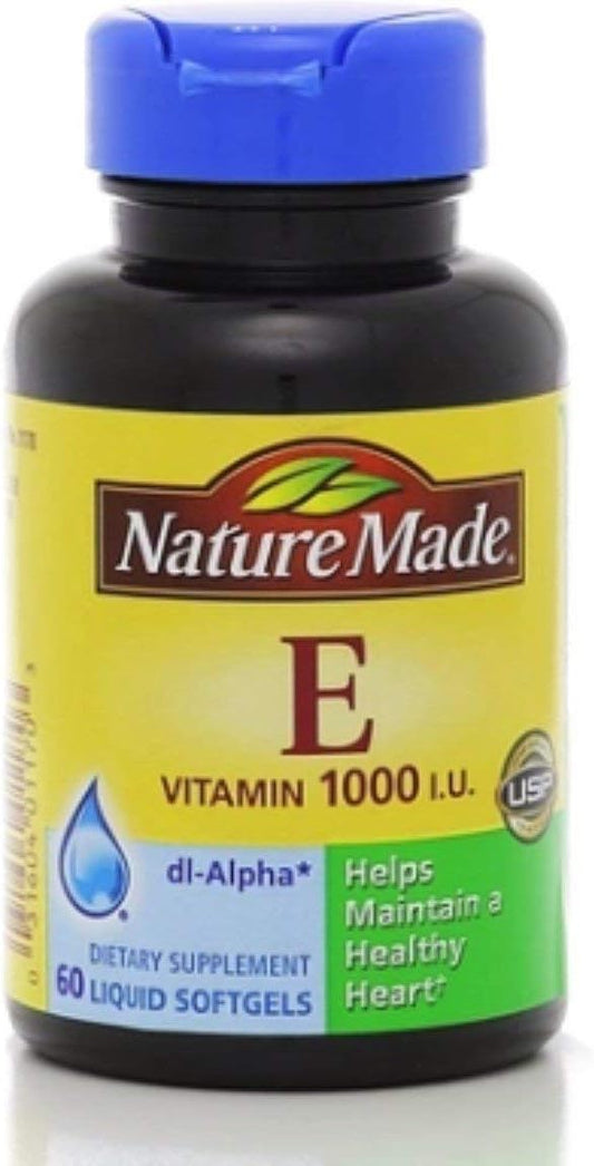 Nature Made Vitamin E 1000 IU Softgels, 60 Count Bottle