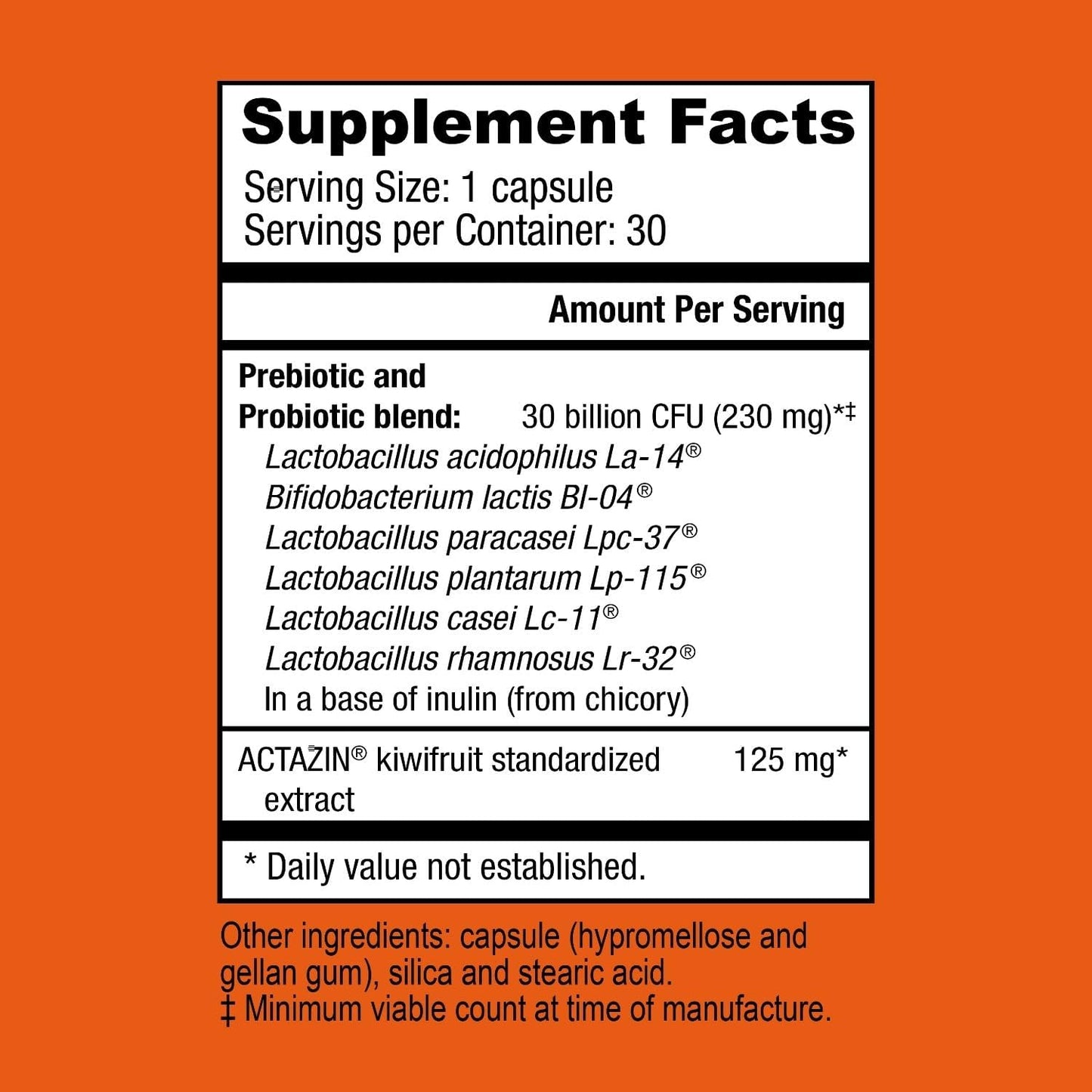 NatureCity True-Life-PB Prebiotic & Probiotic Blend for Digestive Health - Shelf Stable, Dairy Free - 60 Veggie Capsules for Men & Women