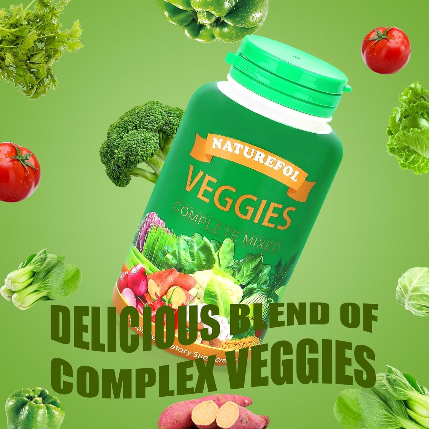NATUREFOL Complete Nutrition Supplement with Powerhouse Fruits and Veggies - 90 Fruit Capsules + 90 Vegetable Capsules for Adults and Kids