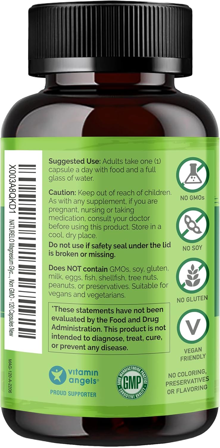 NATURELO Turmeric Curcumin with Magnesium Glycinate - Joint Support Supplement - Non GMO, Gluten Free - 120 Capsules