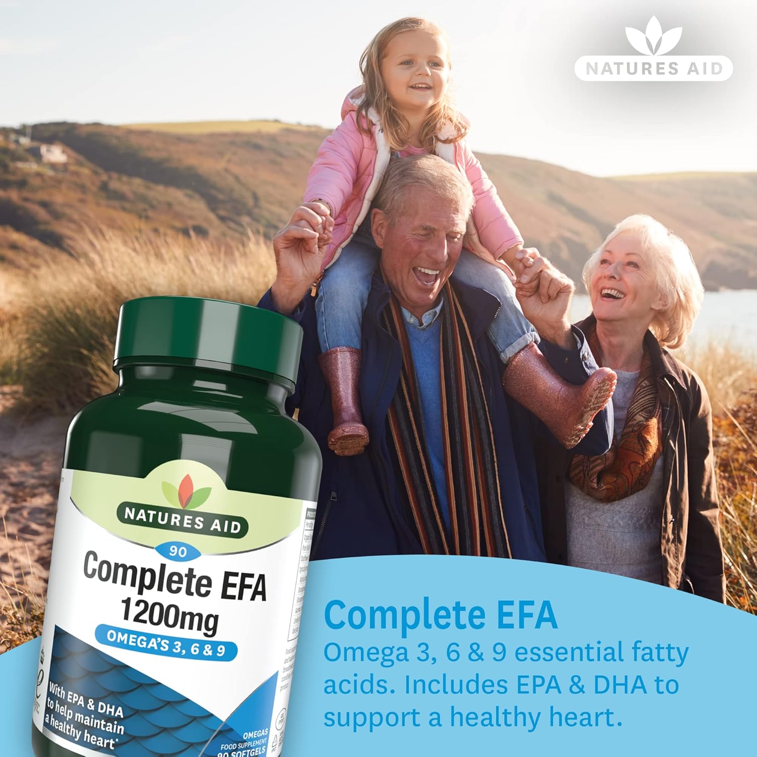 Natures Aid Complete EFA Omega 3 6 9 Capsules - 90 Count