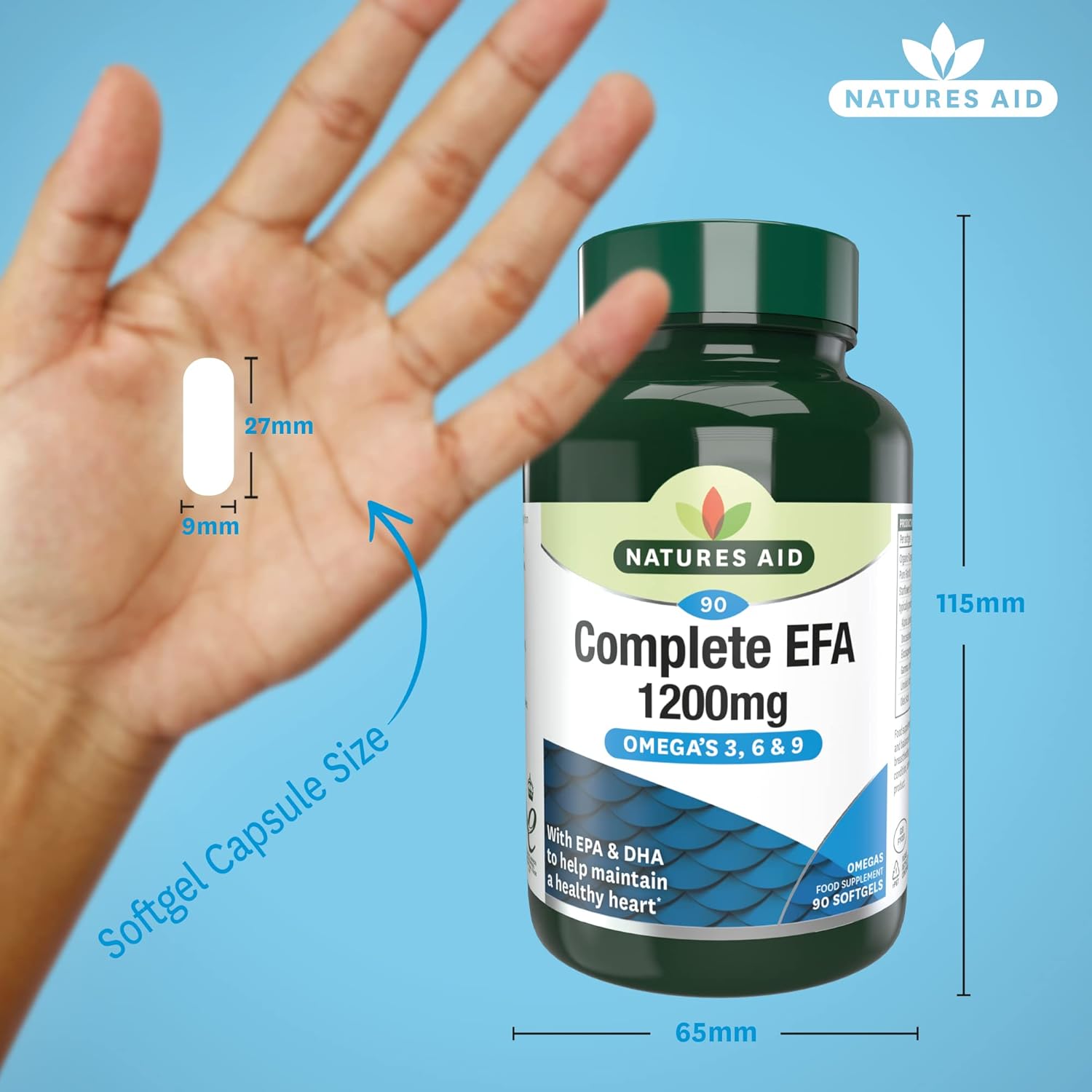 Natures Aid Complete EFA Omega 3 6 9 Capsules - 90 Count