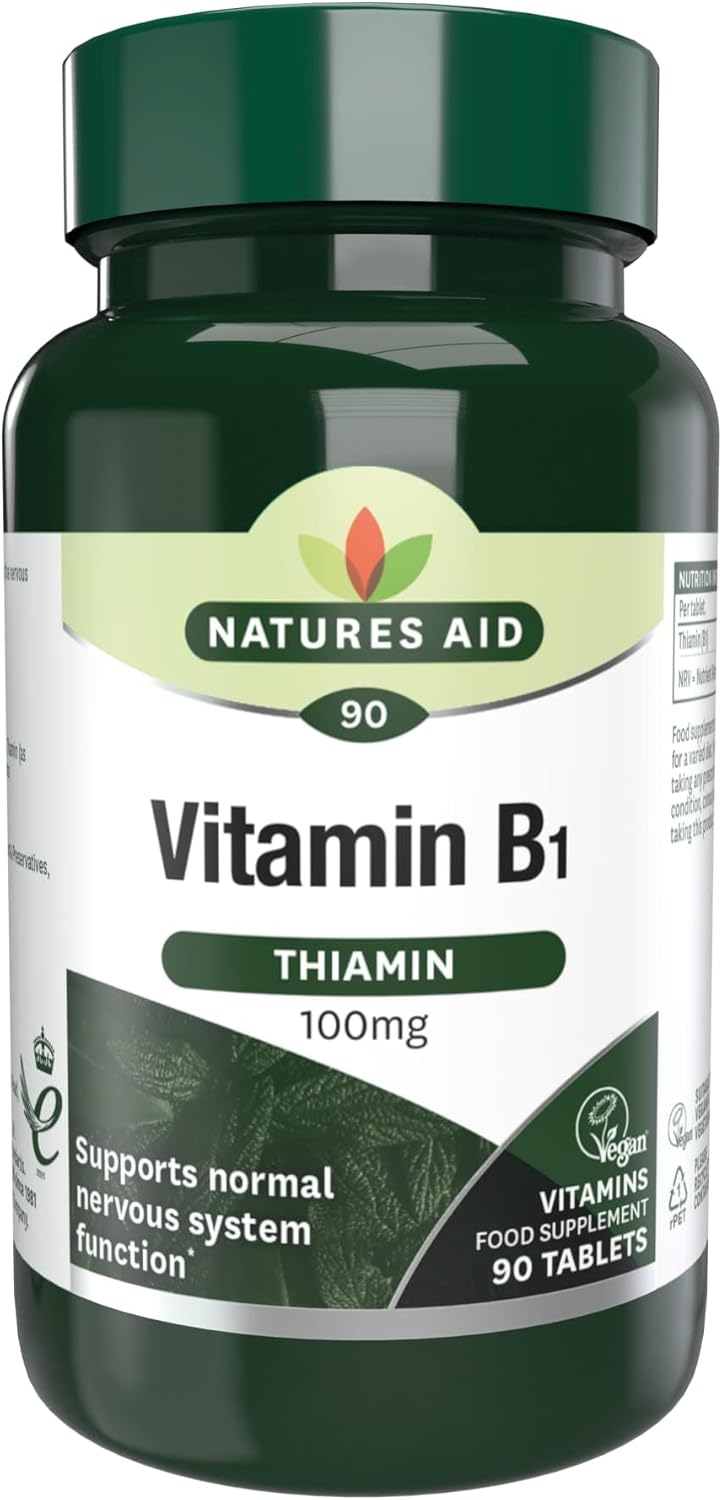 Natures Aid Vitamin B1 Thiamin Hydro 100mg - 90 Tablets for Energy Support