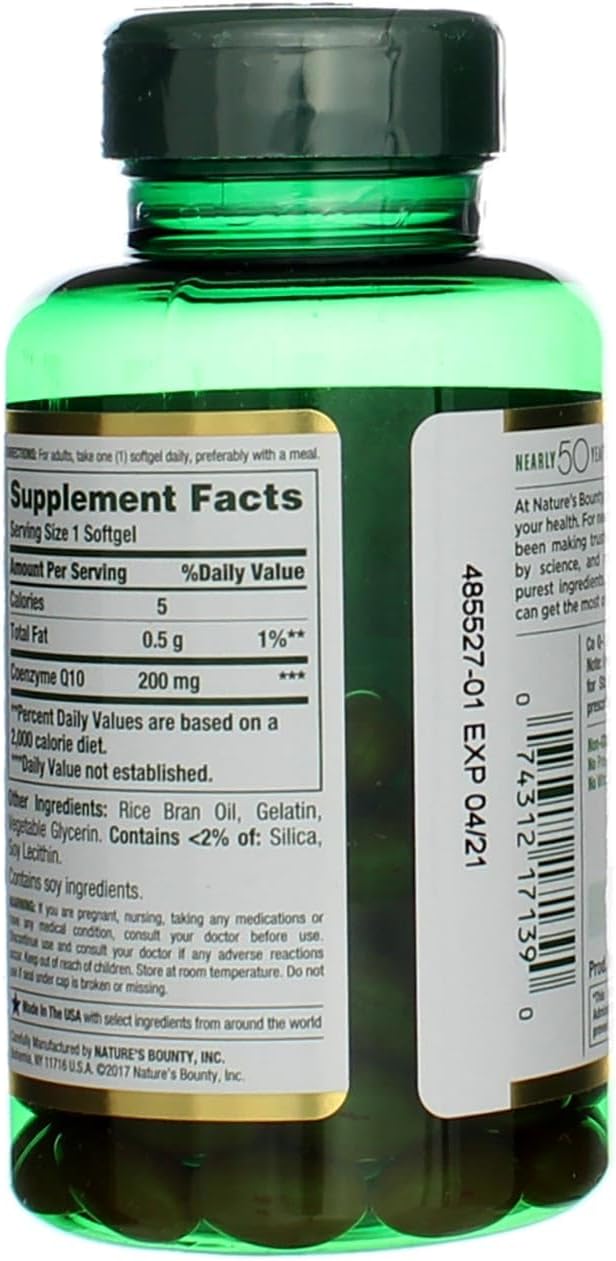 Nature's Bounty Co Q-10 200 mg - Set of 2, 80 Tablets - Energy Support Supplement