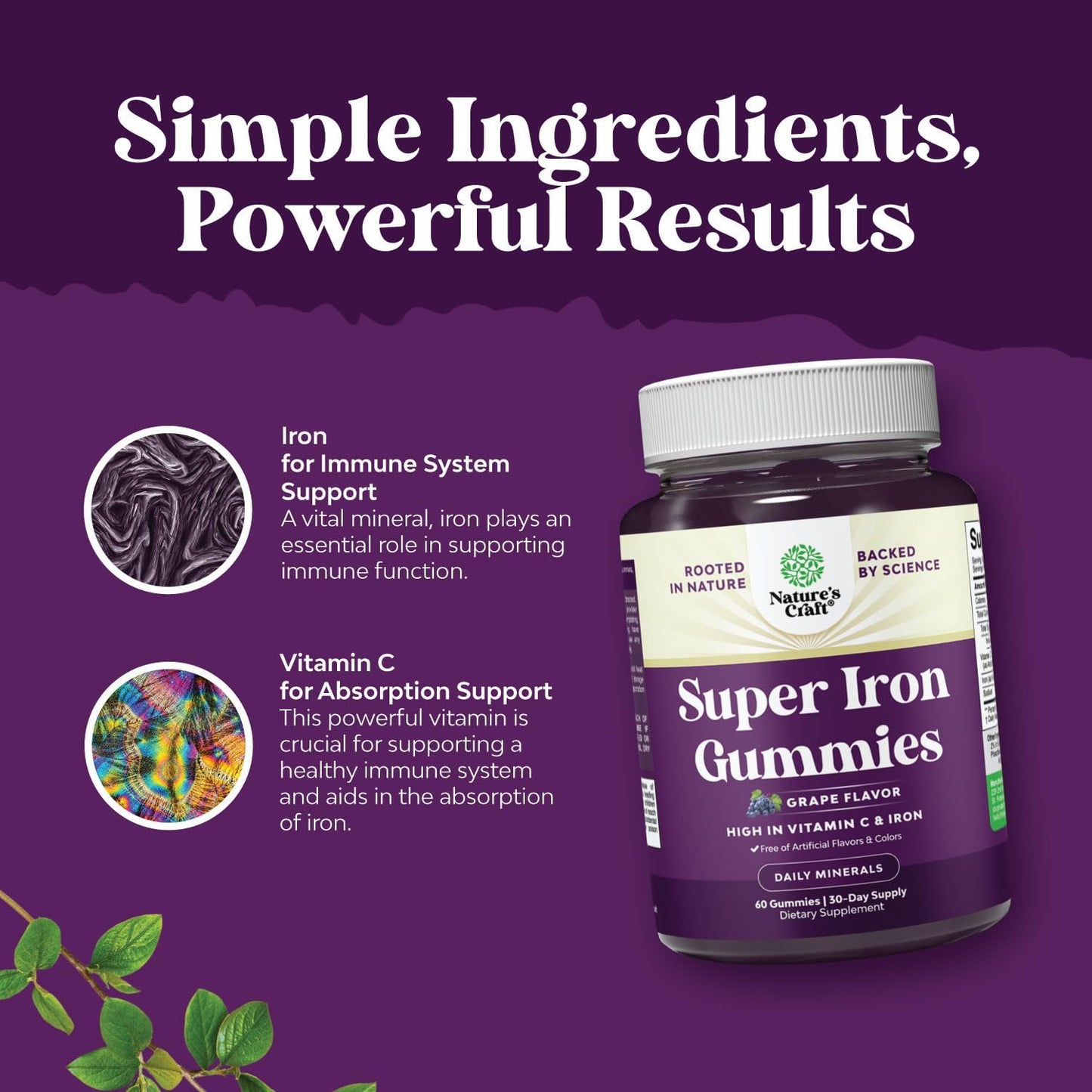 Natures Craft Daily Multivitamin Gummies for Adults - Wellness Blend with Vitamin D, C, E, B12, Zinc, Biotin, and Iron - High Strength 45mg per Serving Gentle Gummies for Men and Women