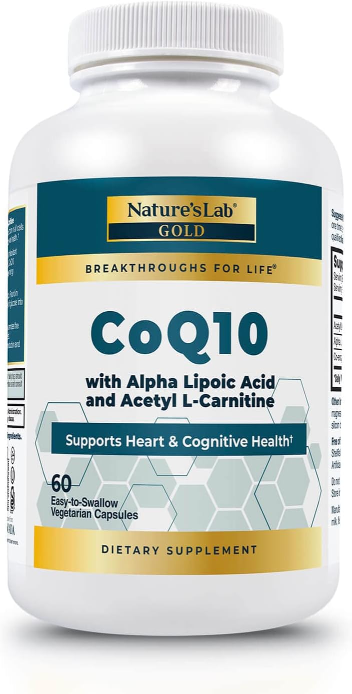 Nature's Lab CoQ10, Alpha Lipoic Acid, Acetyl L Carnitine, and Multivitamin Supplement for Daily Use