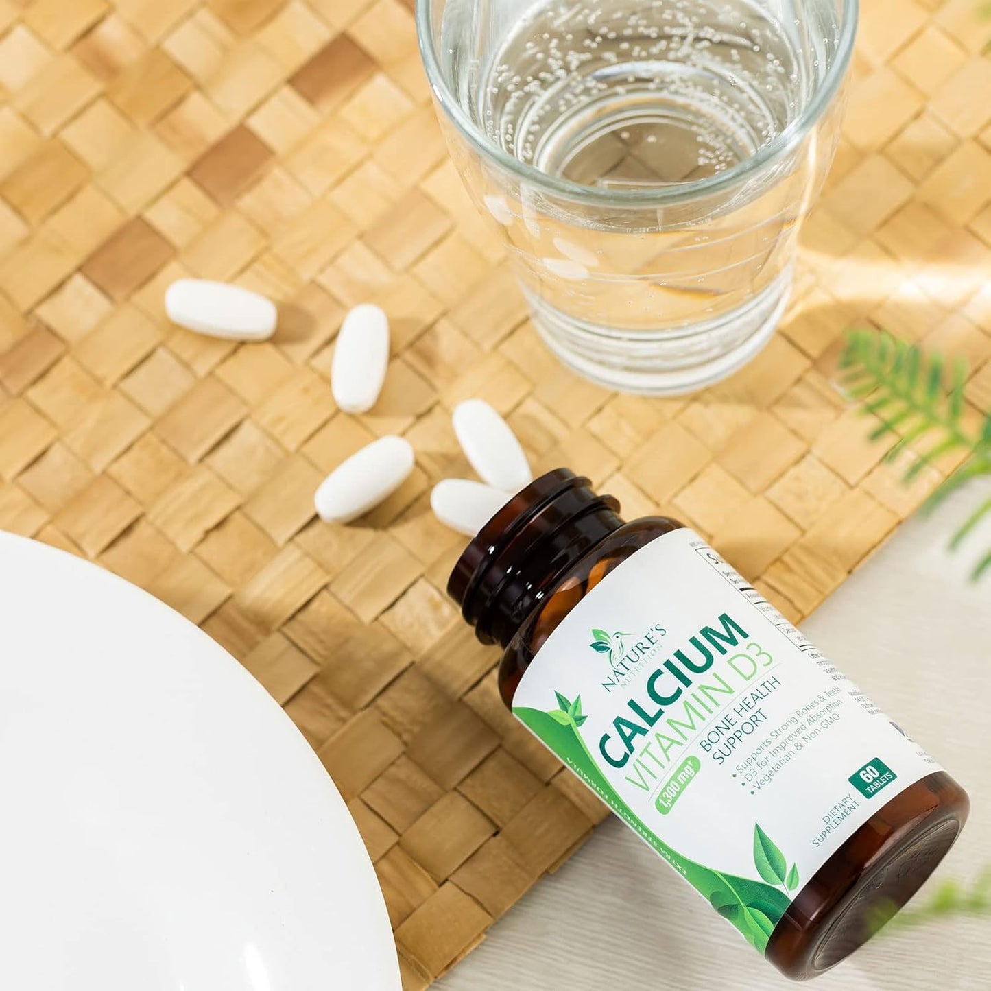 Nature's Nutrition Calcium 1200mg with Vitamin D3 - Bone & Teeth Support - 60 Tablets