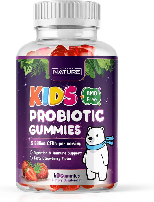 Nature's Own Kids Probiotic Gummies - 6 Strains for Digestive & Immune Health - Chewable Supplement - 60 Gummies