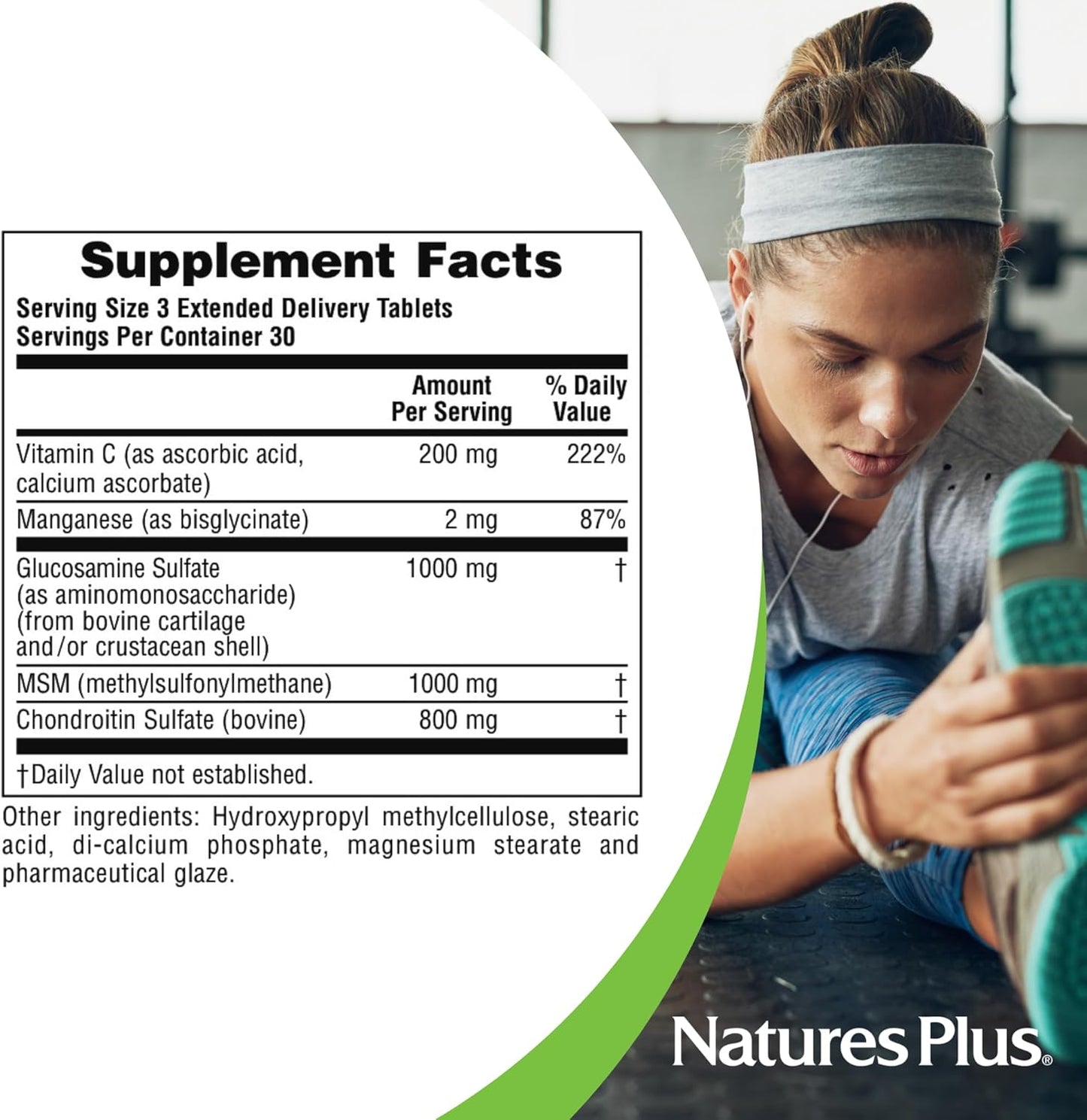 Natures Plus Advanced Therapeutics Glucosamine Chondroitin MSM Ultra Rx-Joint Tablets - 90 Tablets - High Potency Joint Supplement