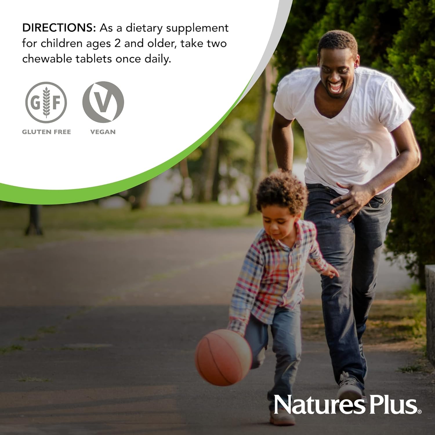 Natures Plus Animal Parade Gold Kids Chewable Multivitamin - Cherry Flavor - 60 Animal-Shaped Tablets - Vitamin D3, K2, Probiotics - Vegetarian & Gluten-Free - 120 Servings