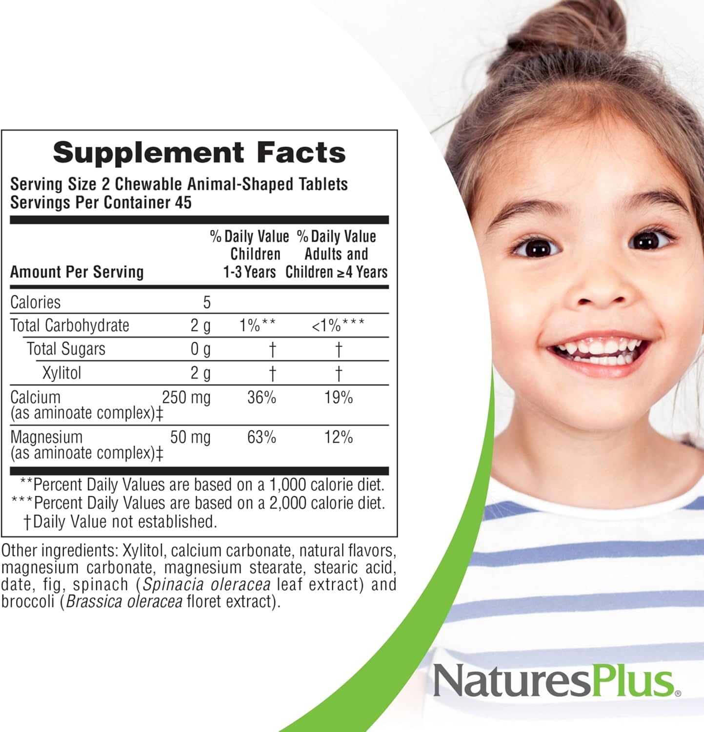 Natures Plus Animal Parade Sugar-Free Calcium Tablets - Vanilla Sundae Flavor - 90 Chewables - Magnesium for Bone Health - Gluten Free - 45 Servings