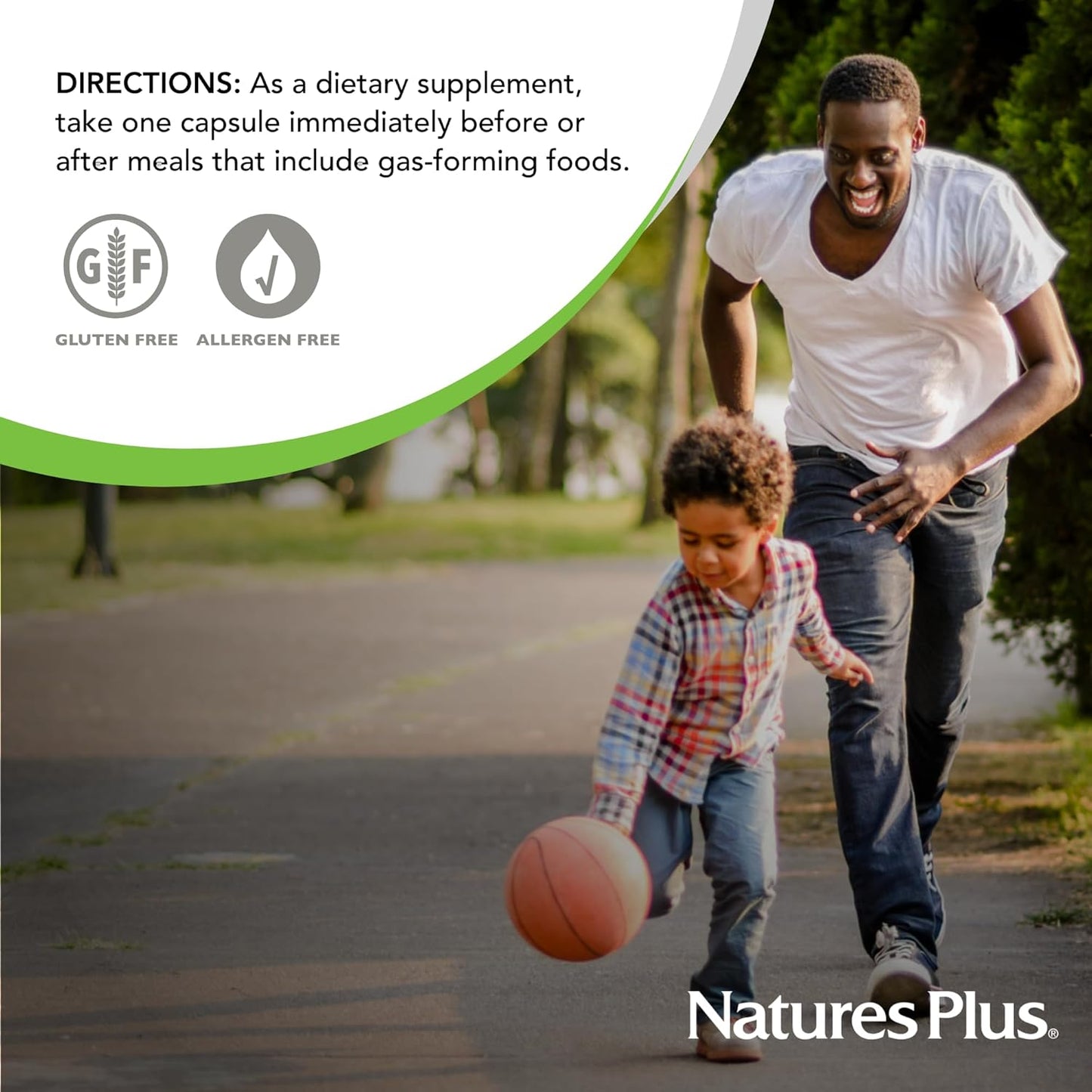 Natures Plus Beans Enzyme Complex - Natural Supplement for Gas Relief & Digestive Aid - 60 Vegetarian Capsules
