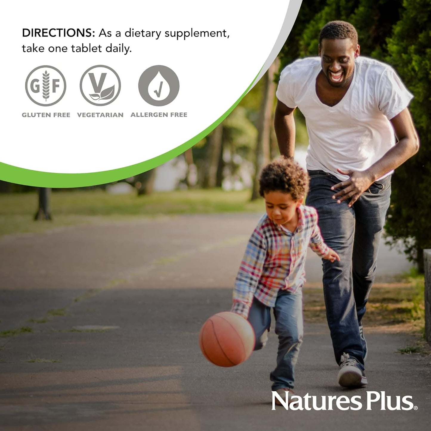 Natures Plus Biotin & Folic Acid (Methylfolate) Sustained Release Tablets - Hair Growth & Energy Support - 30 Vegetarian Servings