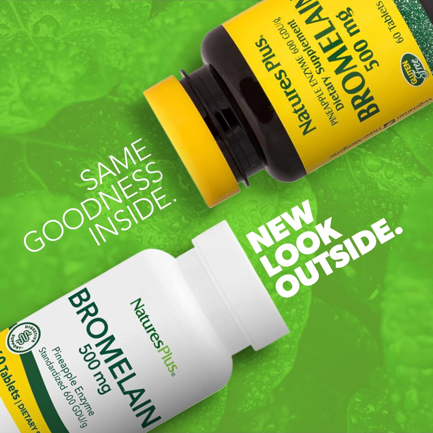 Natures Plus Bromelain 500mg Vegetarian Tablets - Natural Proteolytic Supplement - 60 Servings