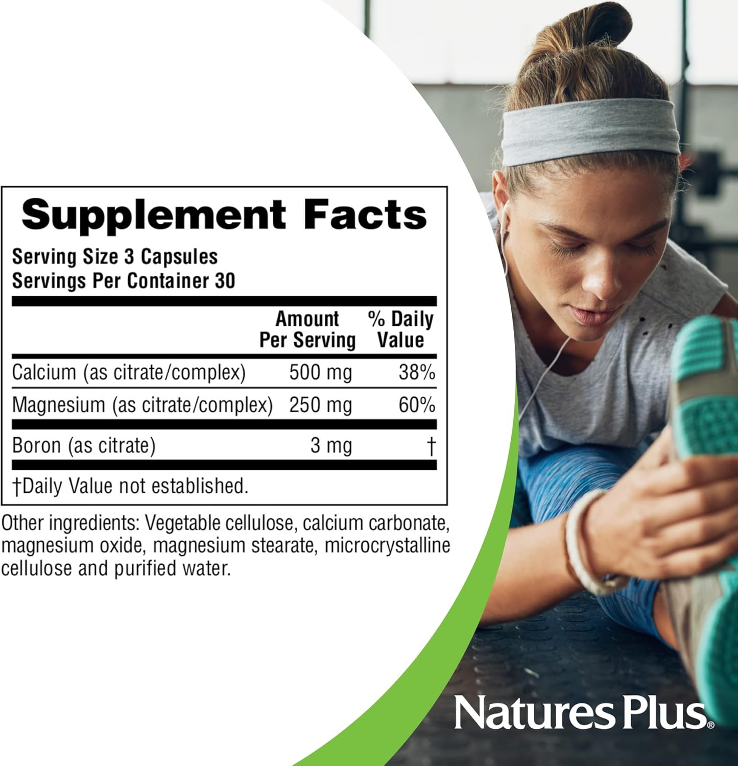 Natures Plus Cal/Mag Citrate 90 Vegetarian Capsules - Supplement for Bone Health and Muscle Function
