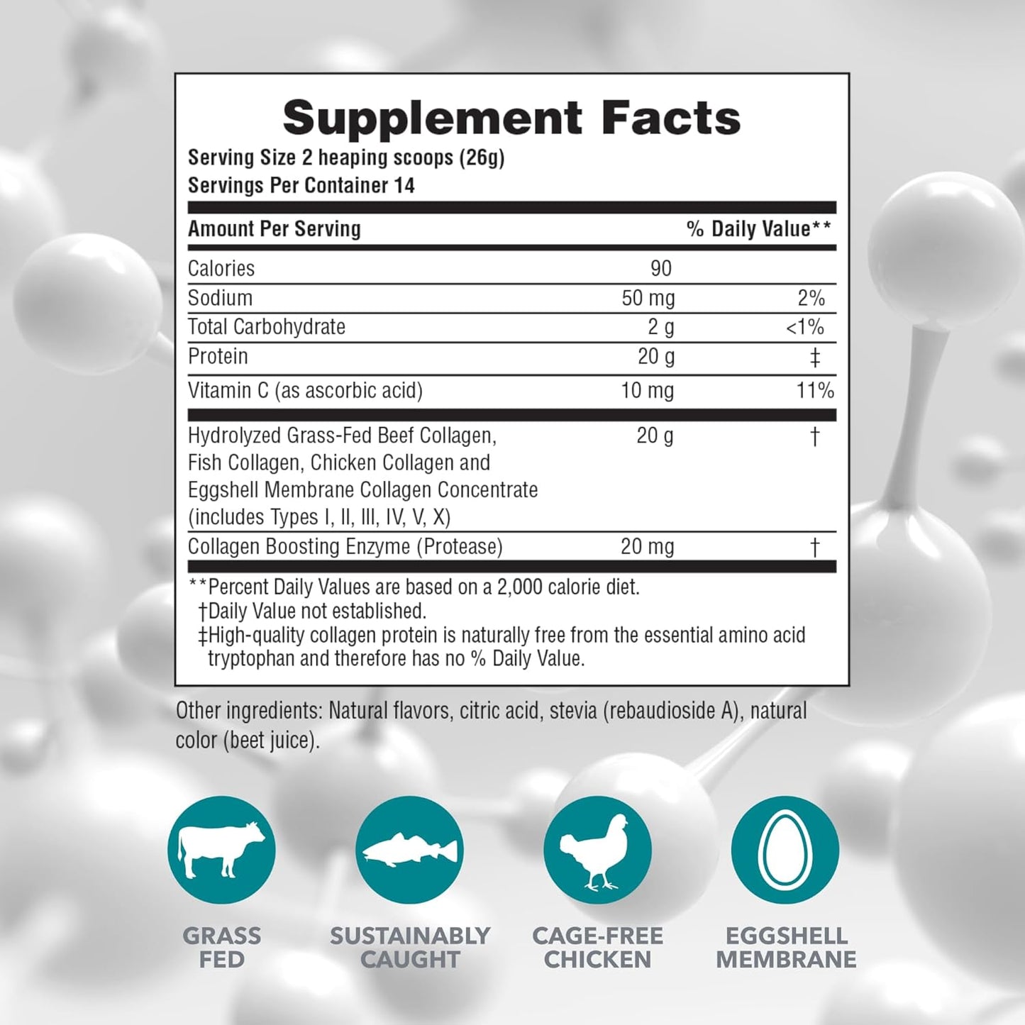 Natures Plus Collagen Peptides Powder for Hair, Skin, Nails, Joints & Immune System - Berry Lemonade Flavor - Non-GMO & Gluten Free - 14 Servings