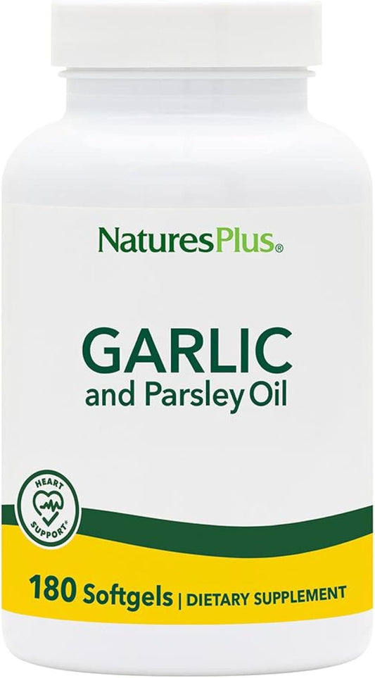 Natures Plus Garlic & Parsley Softgels - Supports Healthy Cholesterol & Blood Pressure - 180 Servings