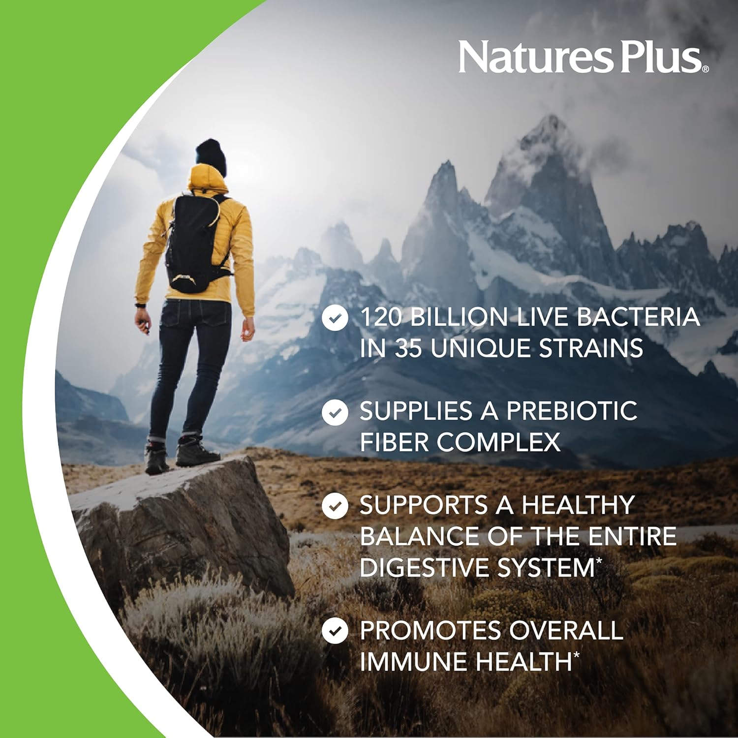 Natures Plus GI Natural Probiotic Mega - 30 Capsules - Supports Digestive & Immune Health - Gluten Free - 30 Servings