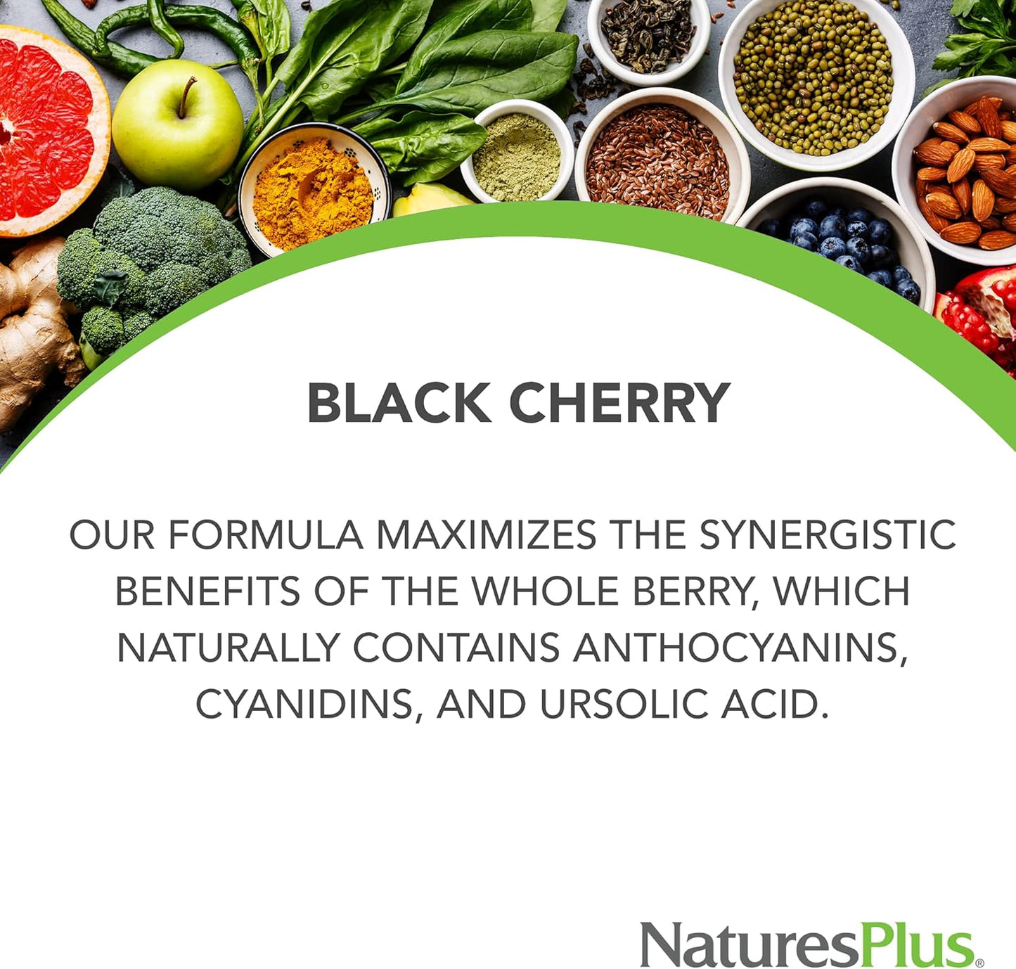 Natures Plus Herbal Actives Black Cherry Extended Release Tablets - 750 mg Anthocyanins, 30 Vegetarian Tabs