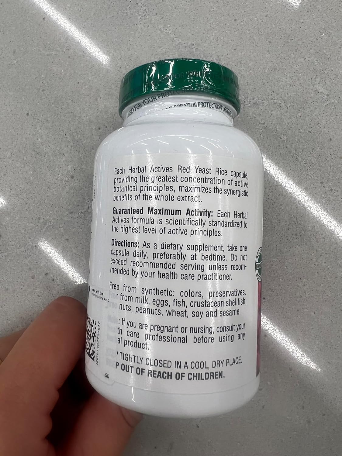 Natures Plus Herbal Actives Red Yeast Rice Capsules - 600mg, 120 Count, Vegan & Gluten-Free - 120 Servings