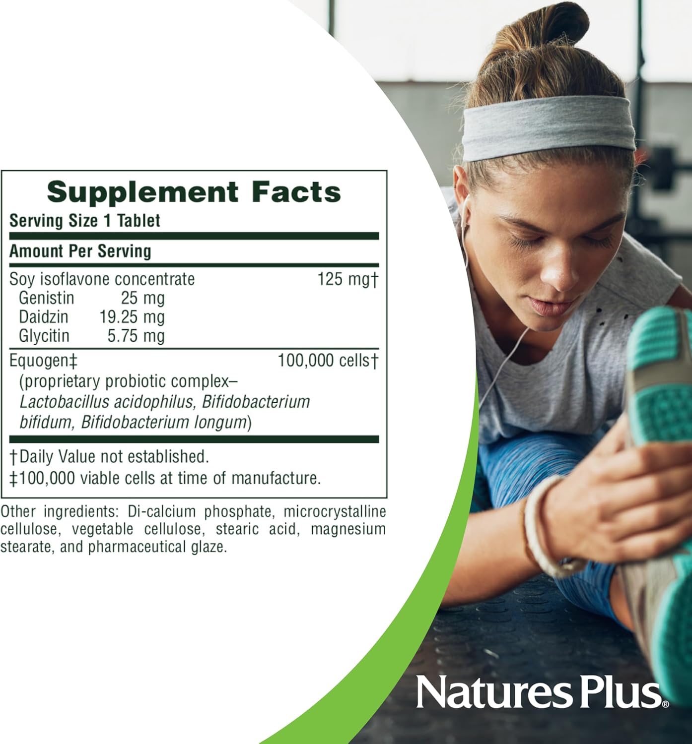 Natures Plus Isoflavone Rx Phytoestrogen Soy Supplement - 125mg, 30 Tablets - Non-GMO, Gluten-Free - Promotes Wellbeing