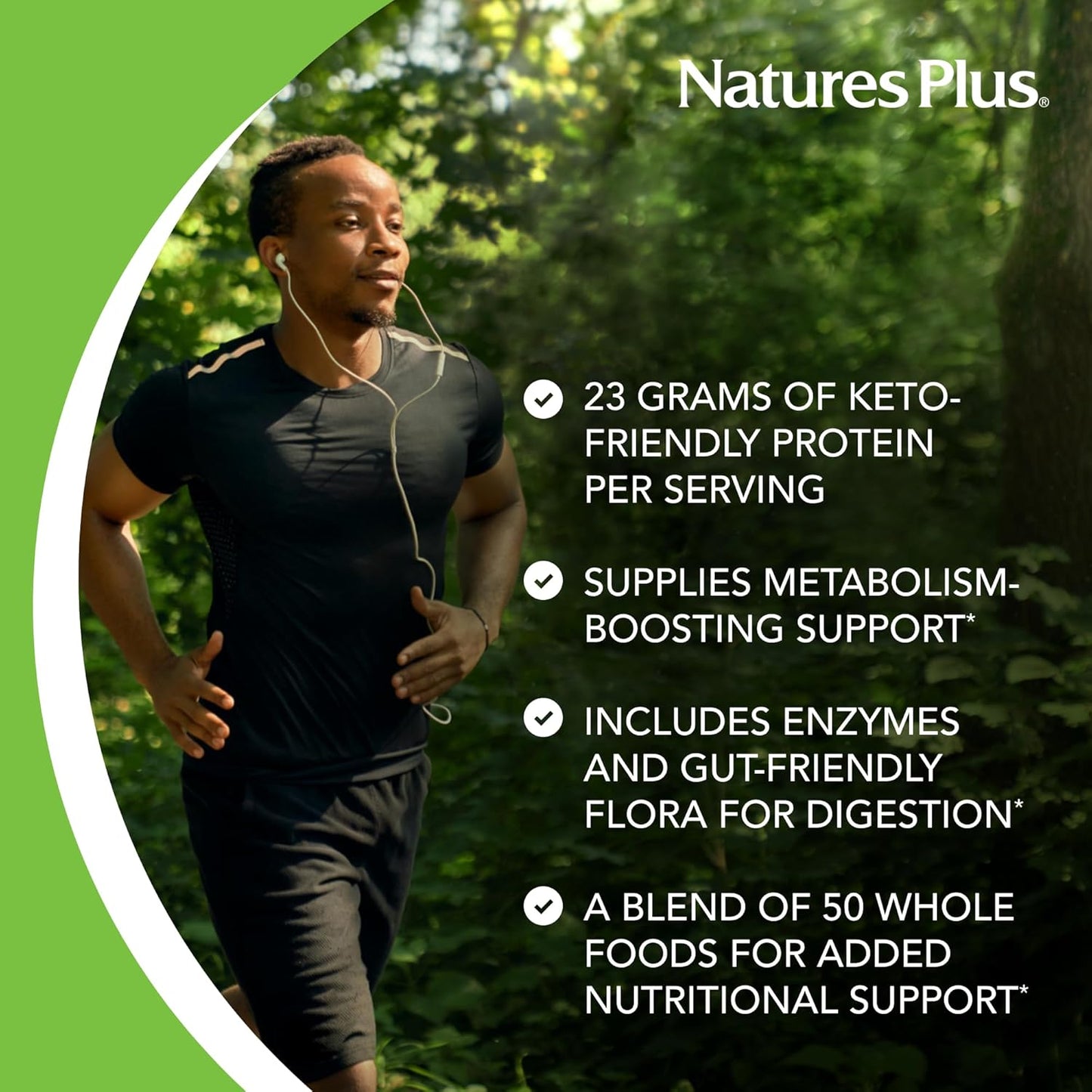 Natures Plus KETOSlim Vanilla Shake: Vegetarian Protein Powder for Keto & Diabetic Lifestyles - Gluten-Free Meal Replacement, Low Carb Plant-Based - 11 Servings