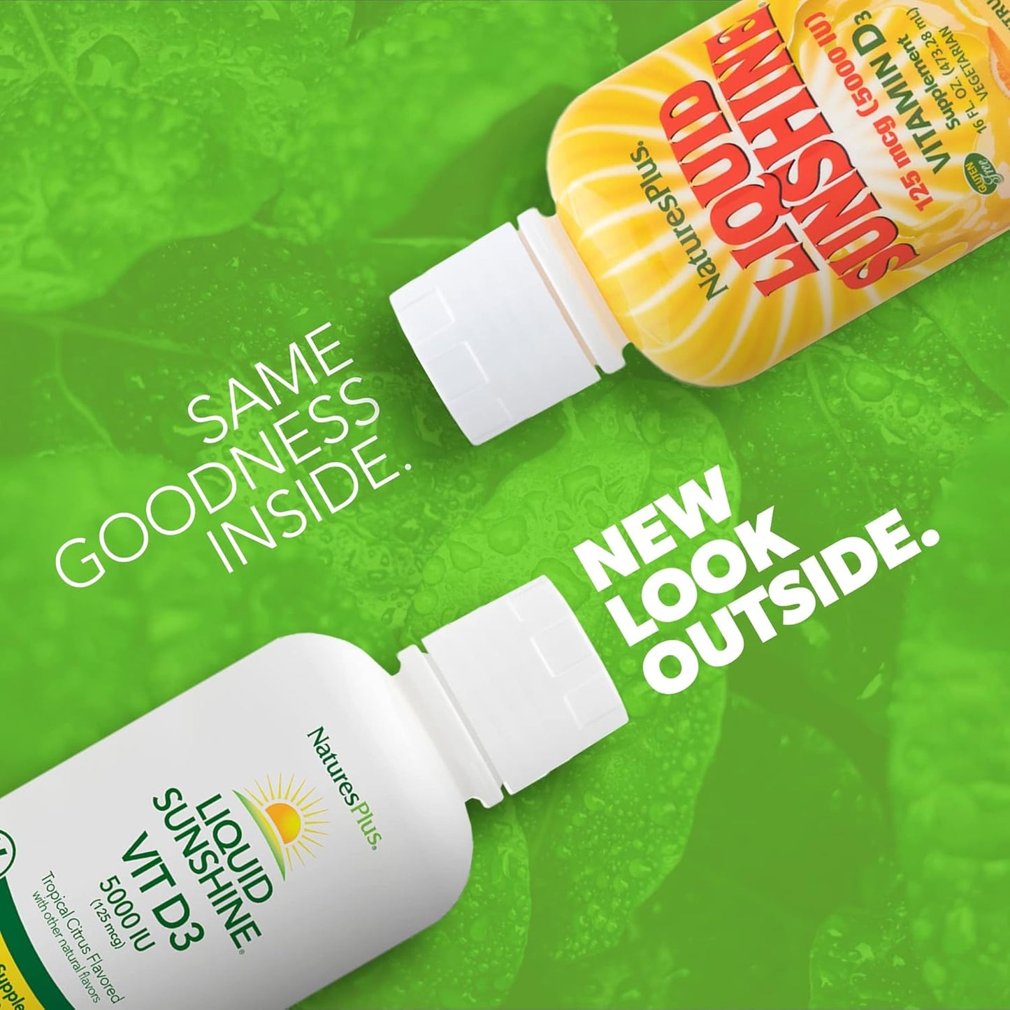 Natures Plus Liquid Sunshine Vitamin D3-5000 IU, Tropical Citrus Flavor - Bone, Heart, Immune Support - 16 fl oz