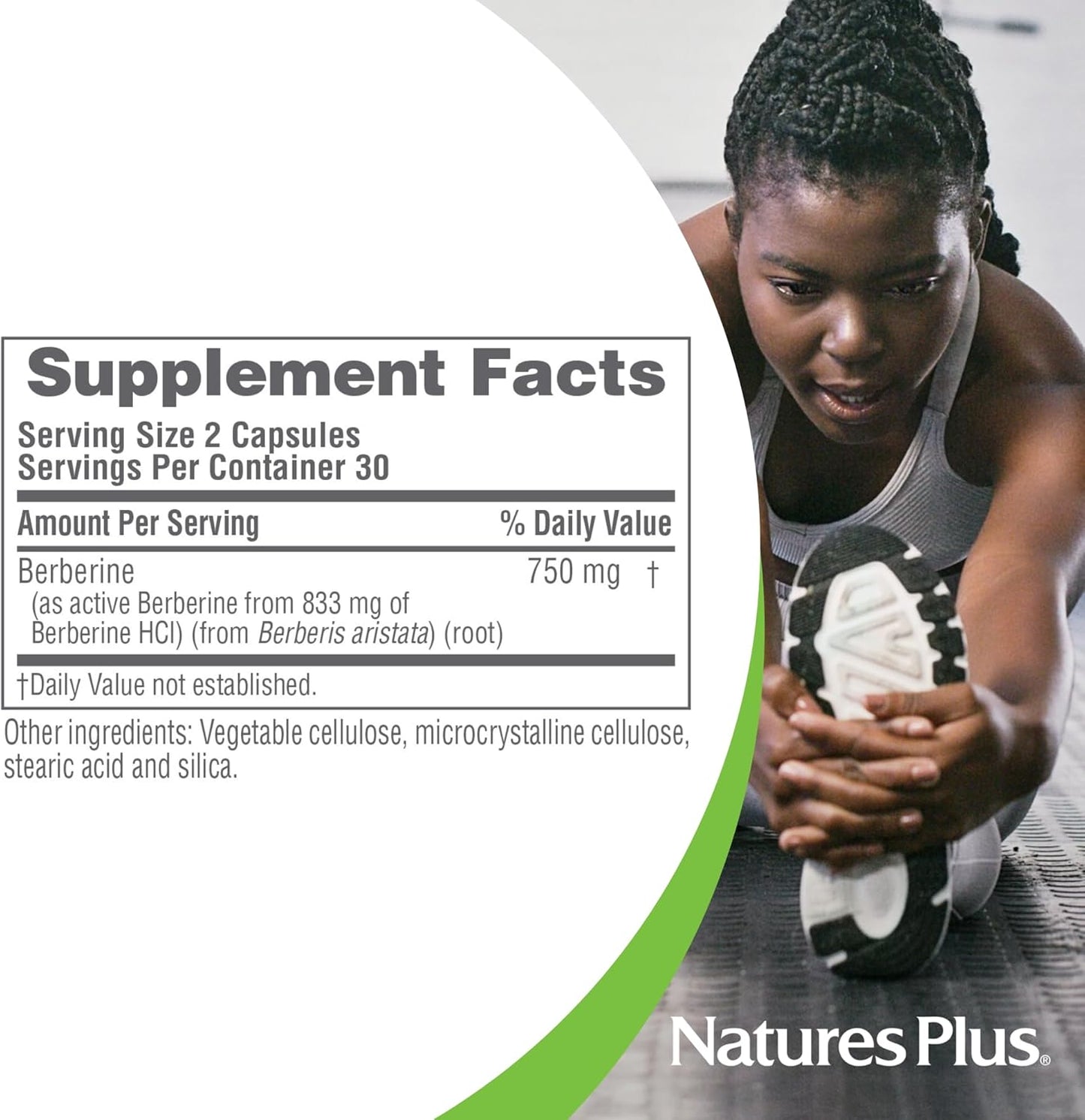 Natures Plus PRO Berberine Capsules 750mg - 60ct - Supports Metabolism - Non-GMO, Vegan, Gluten-Free - 30 Servings