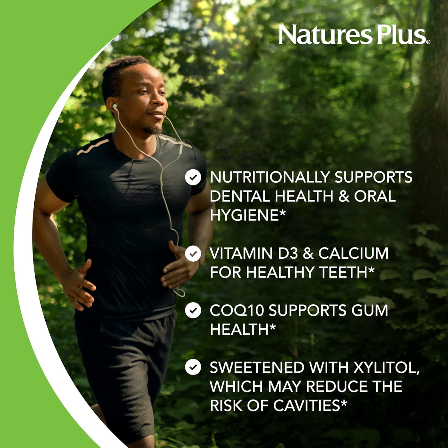Natures Plus Probiotic Dental Care Lozenges - Peppermint Flavor - 60 Vegetarian Tablets for Teeth & Gum Health