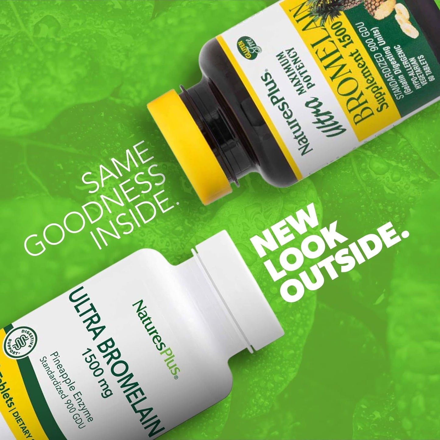 Natures Plus Ultra Bromelain Tablets - 1500mg Pineapple Enzyme - Digestive & Joint Support - 60 Servings