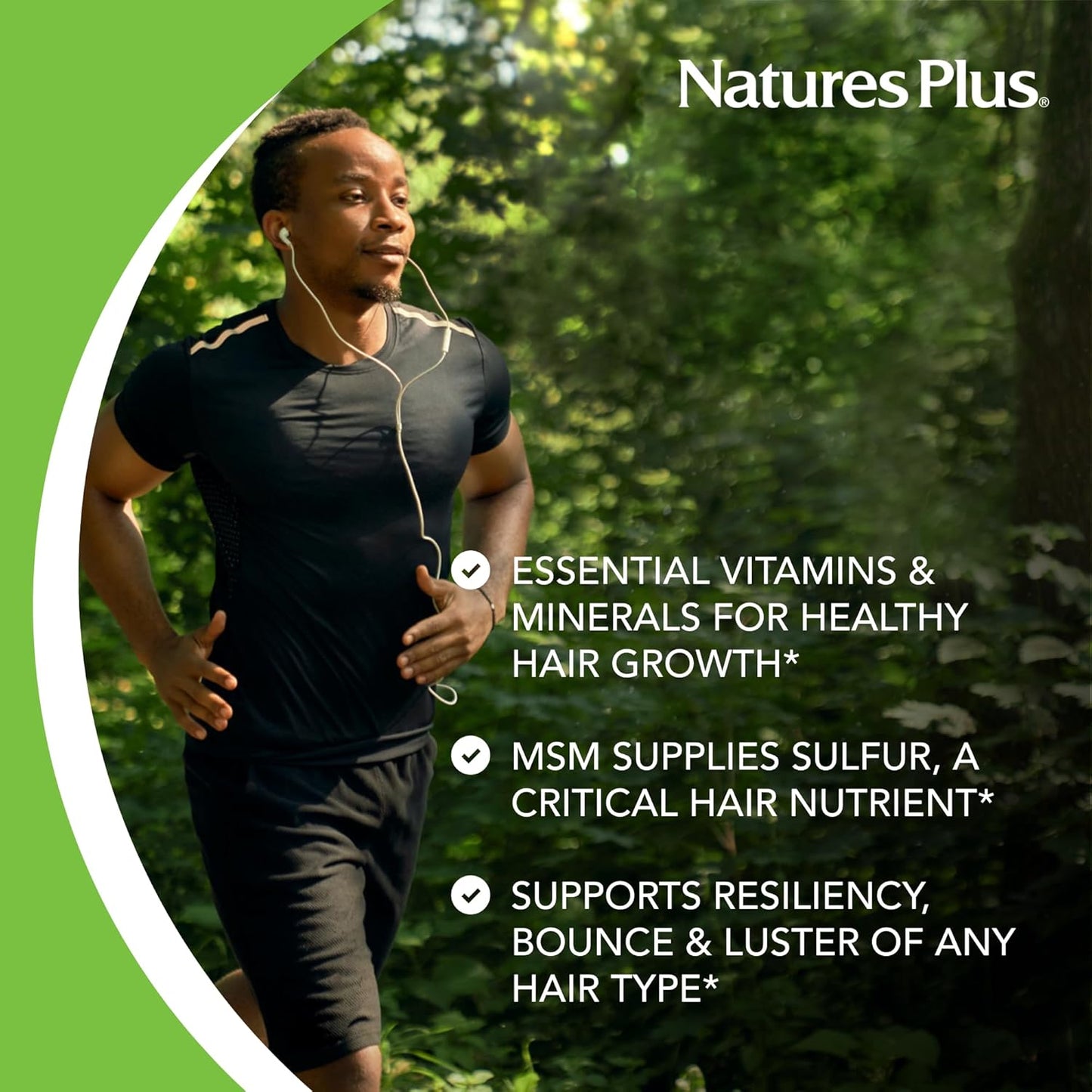 Natures Plus Ultra Hair Sustained Release - 60 Vegetarian Tablets - Natural Hair Growth Supplement - Longer Thicker Hair - Gluten-Free