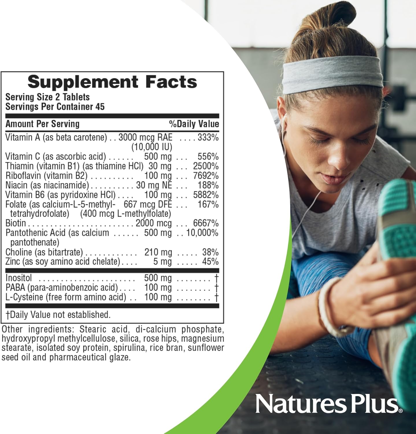 Natures Plus Ultra Hair Sustained Release Supplement - Natural Hair Growth for Men & Women - 90 Vegetarian Tablets