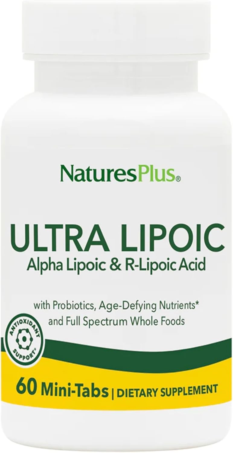 Natures Plus Ultra Lipoic Bi-Layered Mini-Tabs - 60 Tabs - Supports Free Radical Defense with Probiotics & Nutrients - Gluten Free - 30 Servings